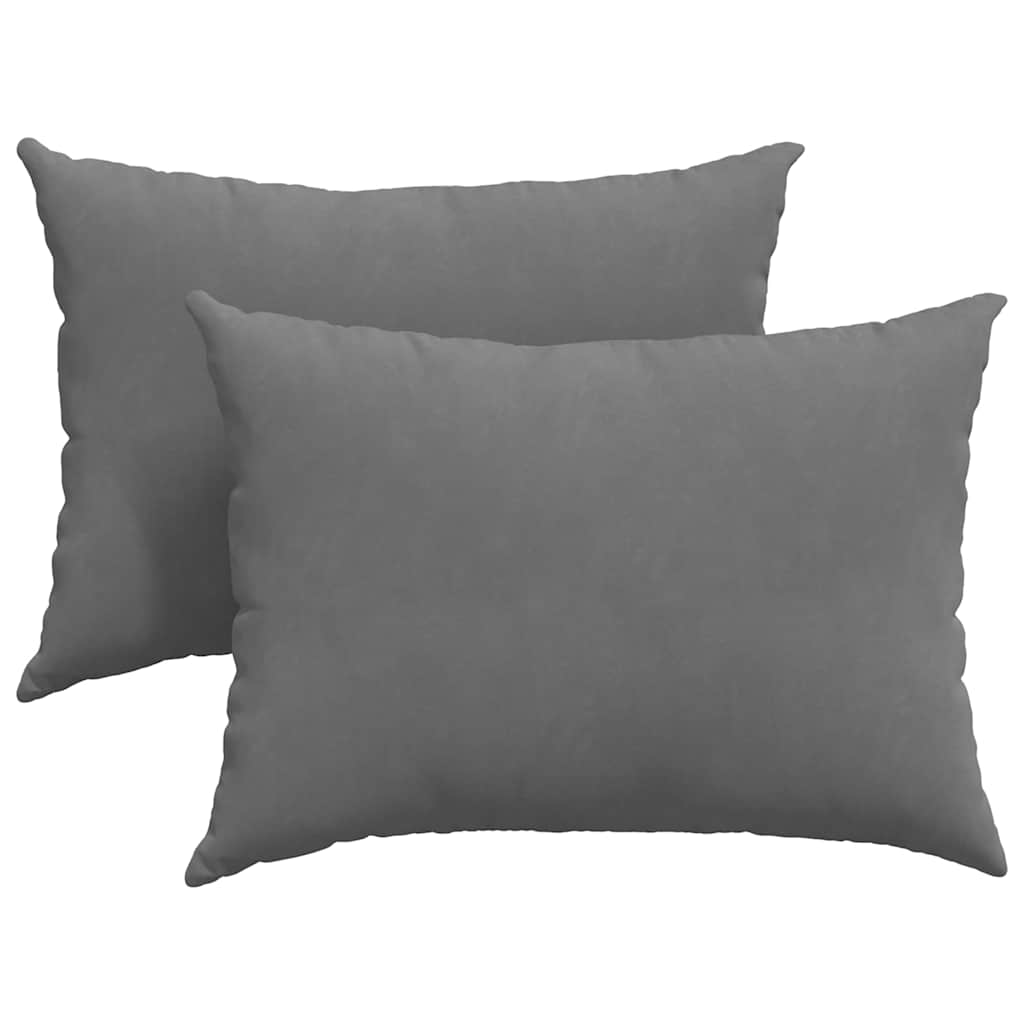 Sofakissen 2 Stk. Stoff Dunkelgrau 70 x 50 cm