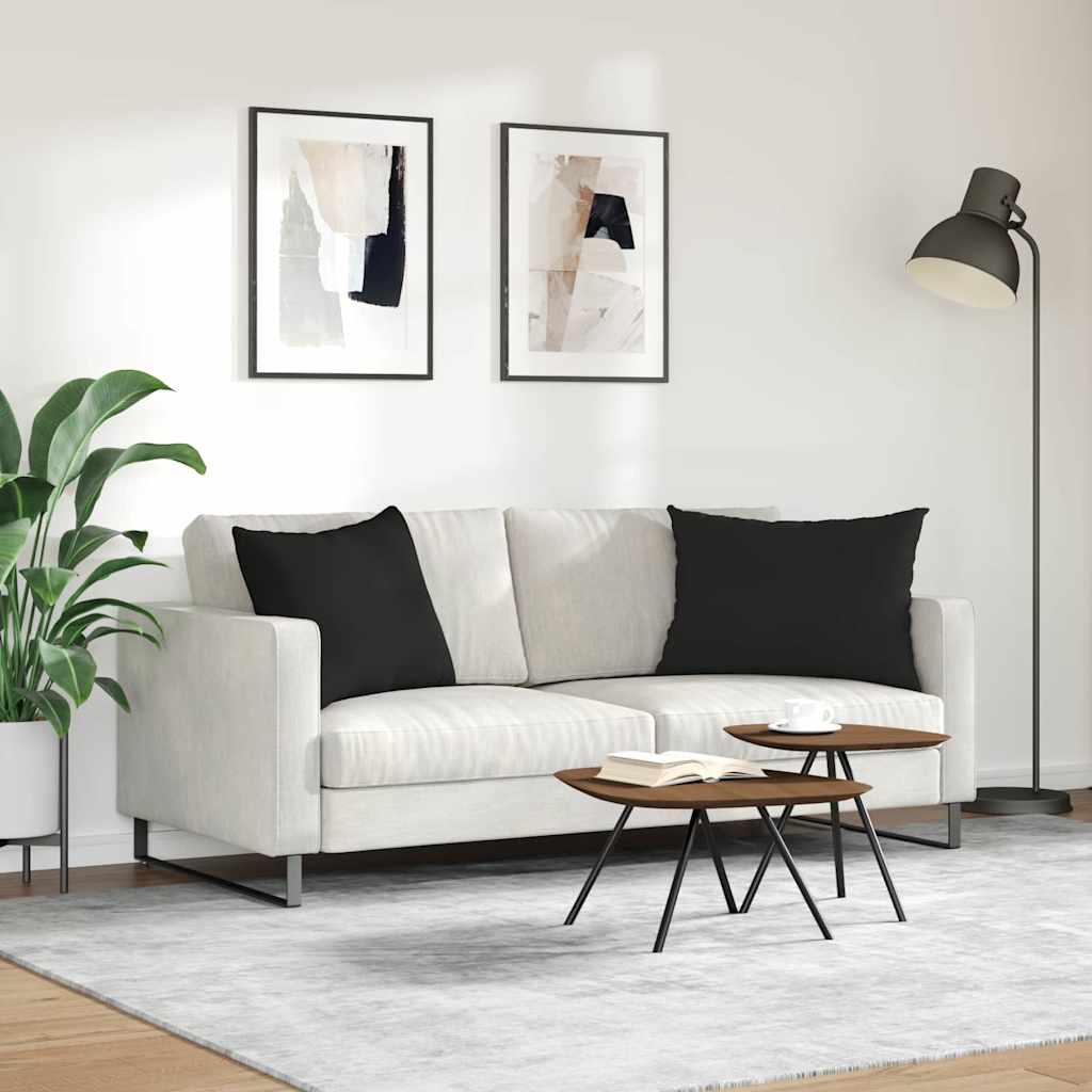 Sofakissen 2 Stk. Stoff Schwarz 70 x 50 cm