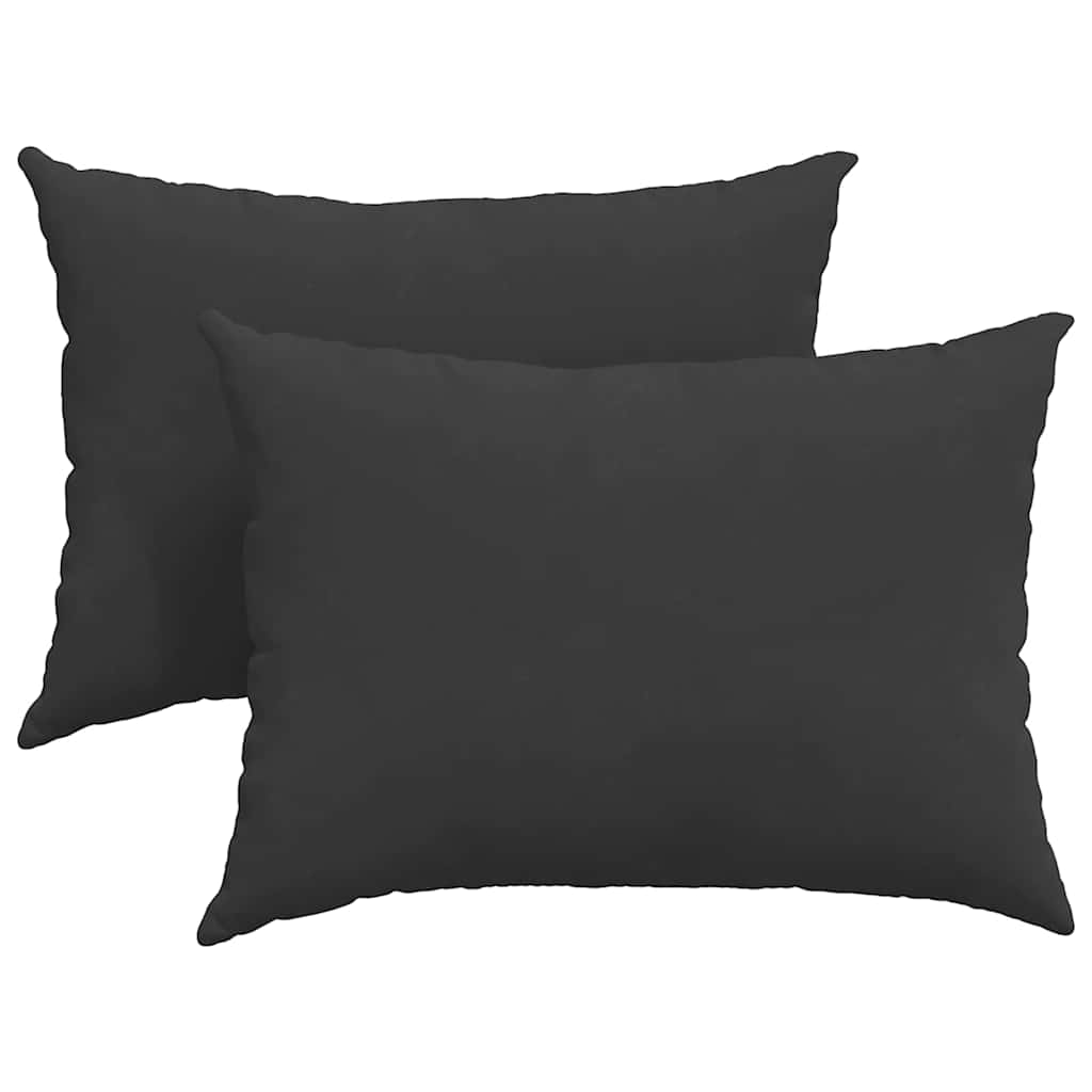 Sofakissen 2 Stk. Stoff Schwarz 70 x 50 cm
