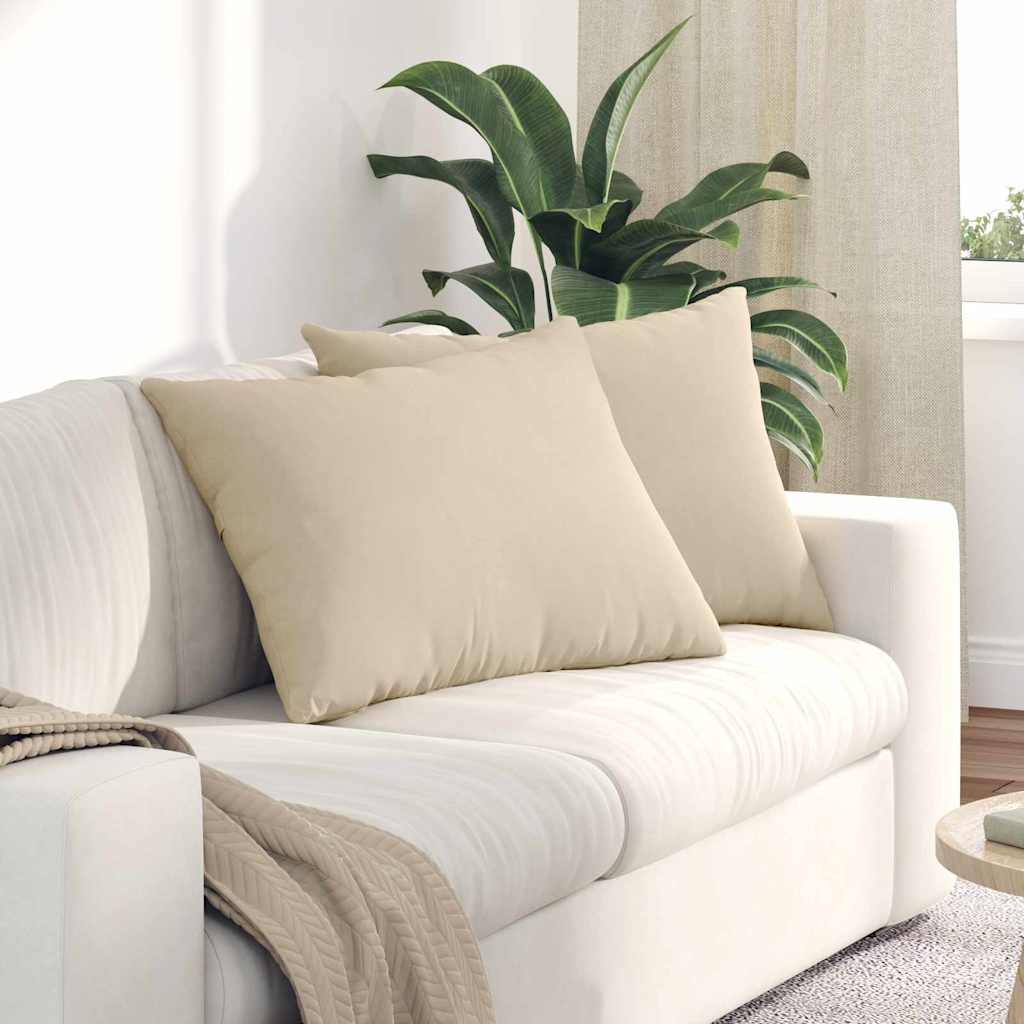 Sofakissen 2 Stk. Stoff Creme 70 x 50 cm