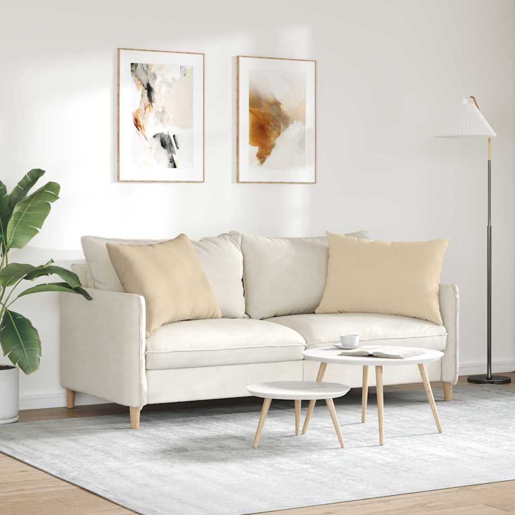 Sofakissen 2 Stk. Stoff Creme 70 x 50 cm