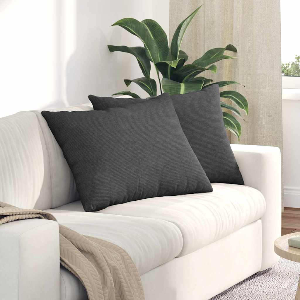 Sofakissen 2 pcs Dunkelgrau 70 x 50 cm Cordstoff