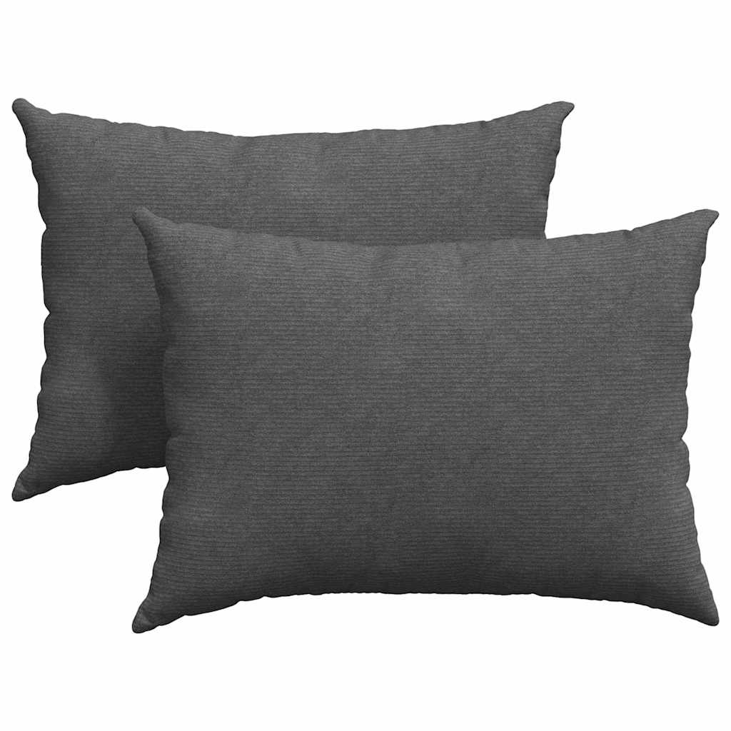 Sofakissen 2 pcs Dunkelgrau 70 x 50 cm Cordstoff