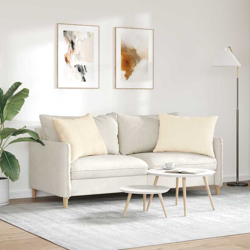 Sofakissen 2 pcs Creme 70 x 50 cm Cordstoff