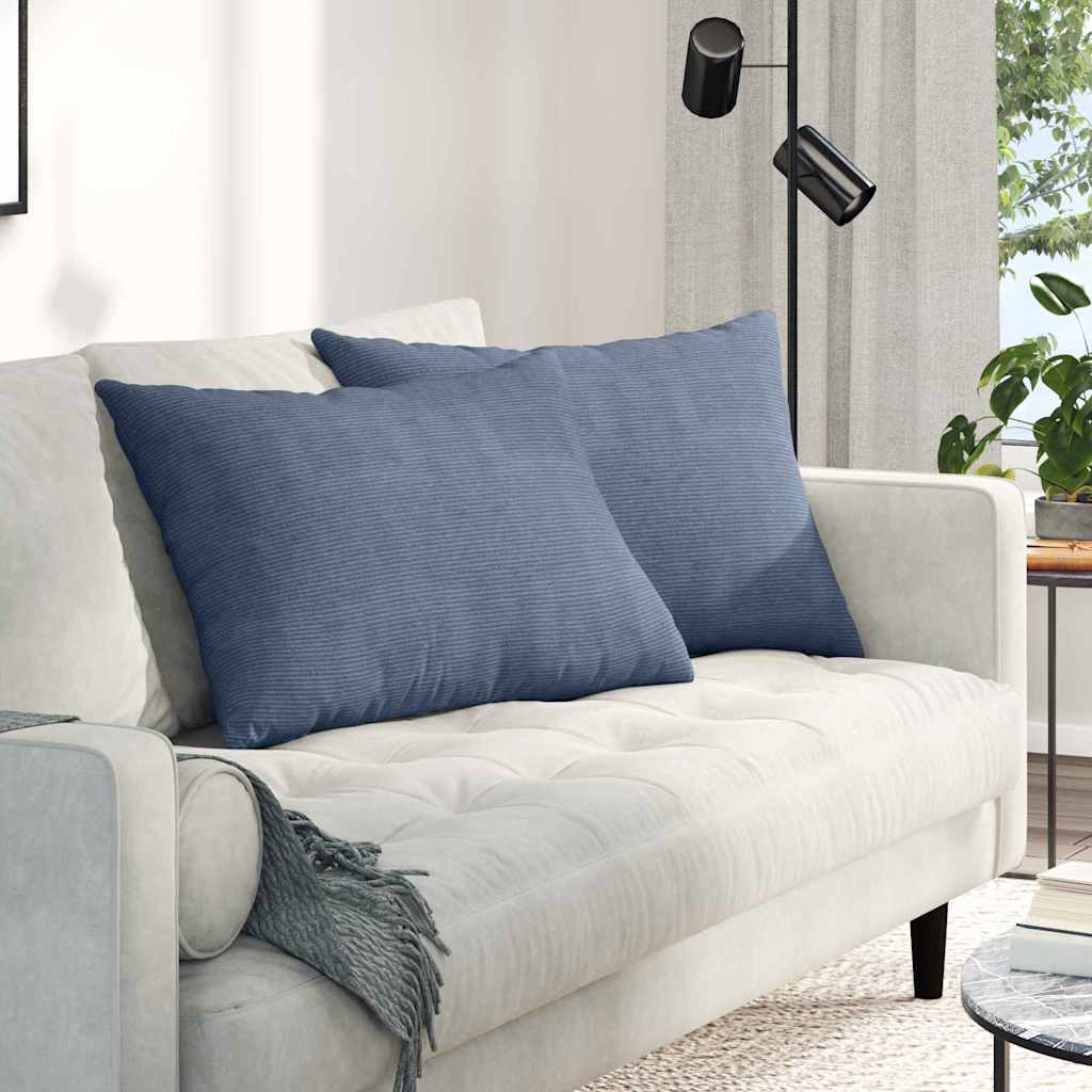 Sofakissen 2 pcs Blau 70 x 50 cm Cordstoff