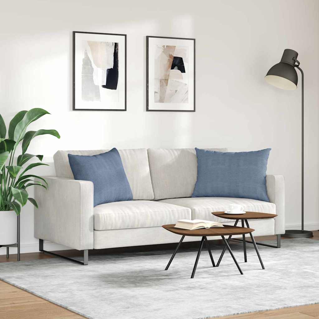 Sofakissen 2 pcs Blau 70 x 50 cm Cordstoff
