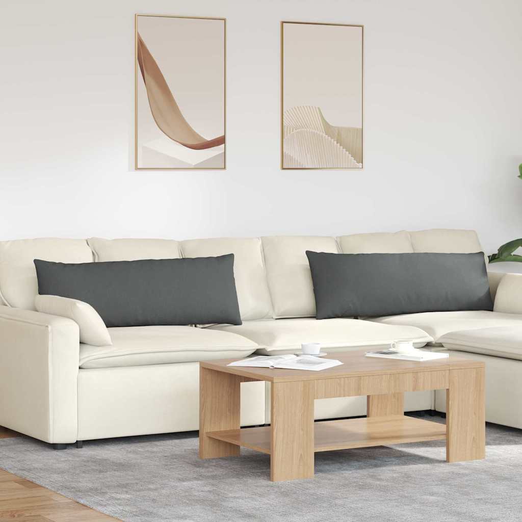 Sofakissen 2 stk. Stoff Dunkelgrau 120 x 40 cm