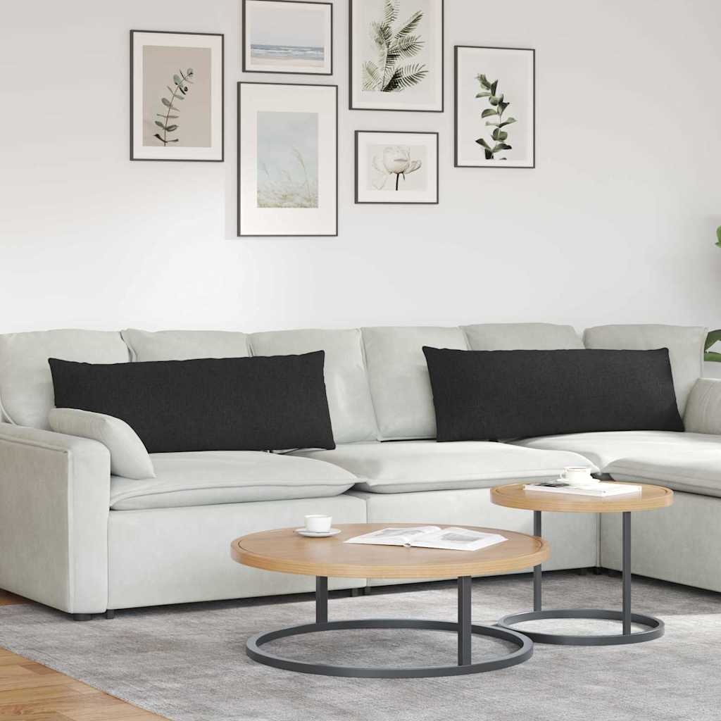 Sofakissen 2 stk. Stoff Schwarz 120 x 40 cm