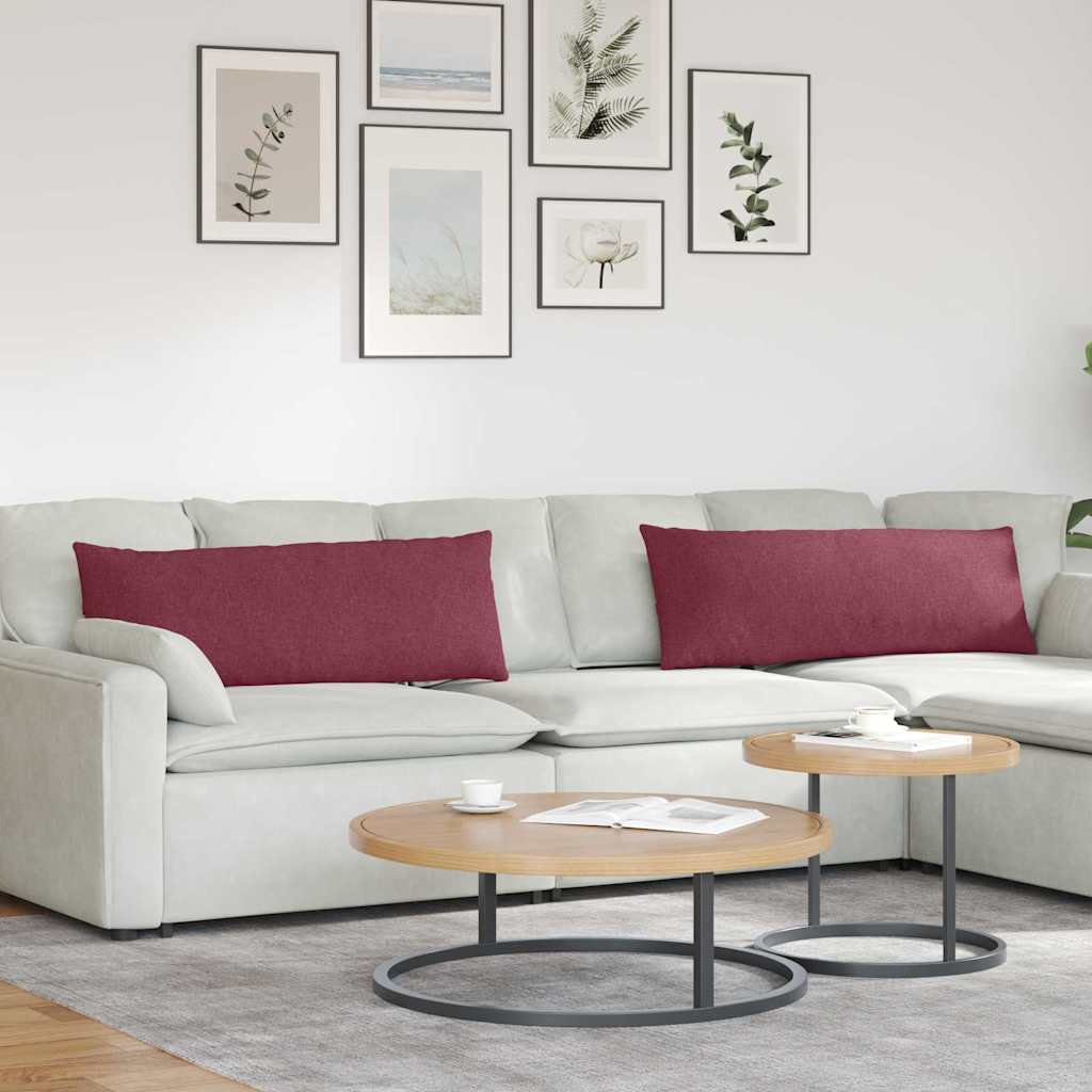 Sofakissen 2 stk. Stoff Weinrot 120 x 40 cm
