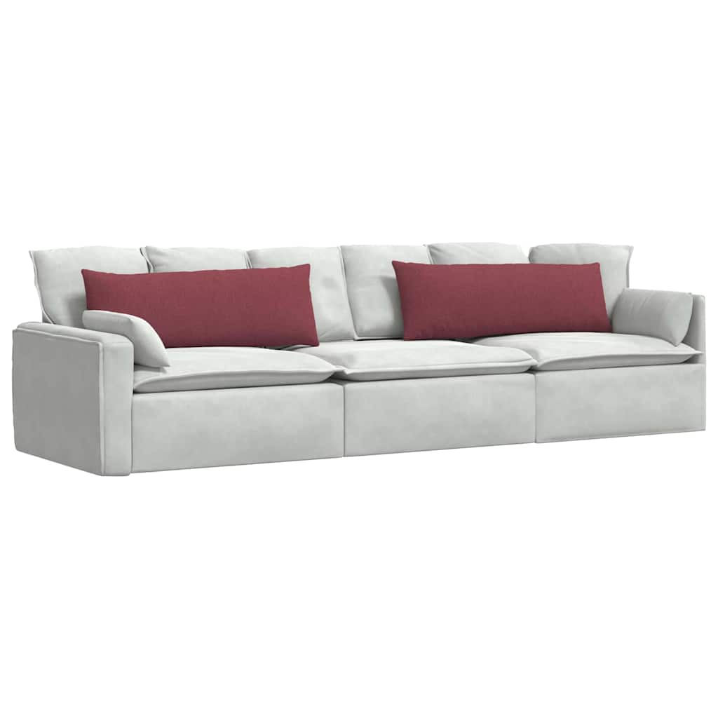 Sofakissen 2 stk. Stoff Weinrot 120 x 40 cm