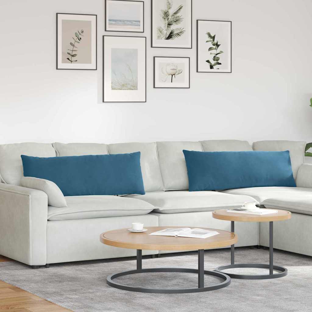 Sofakissen 2 pcs Blau 120 x 40 cm Cordstoff
