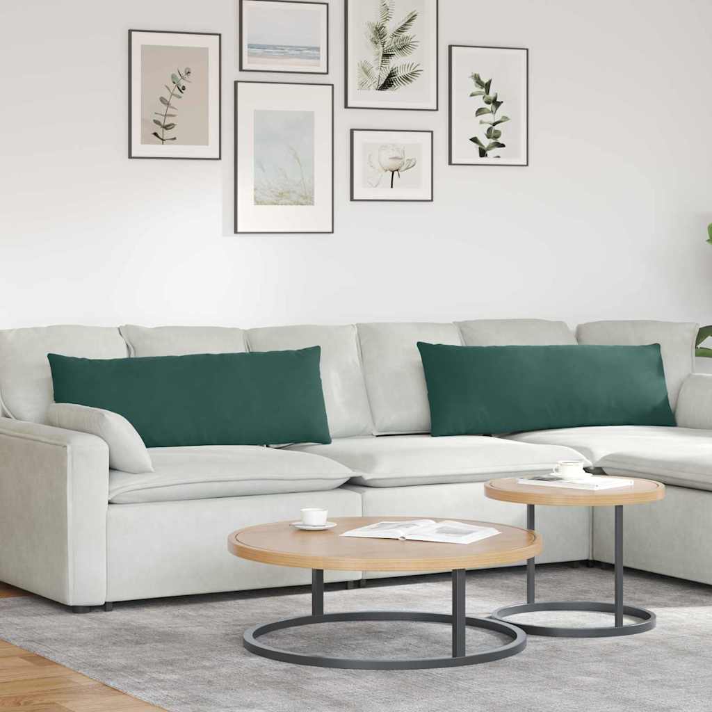 Sofakissen 2 pcs Dunkelgrün 120 x 40 cm Cordstoff
