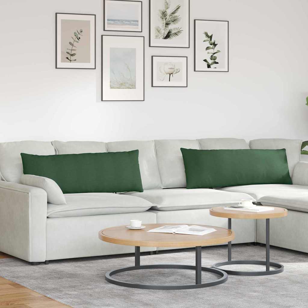 Sofakissen 2 pcs Dunkelgrün 120 x 40 cm Cordstoff