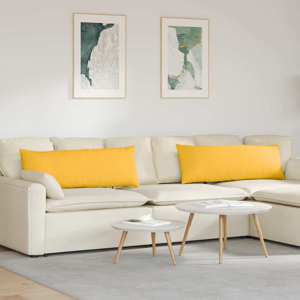 Sofakissen 2 pcs Helles Gelb 120 x 40 cm Cordstoff