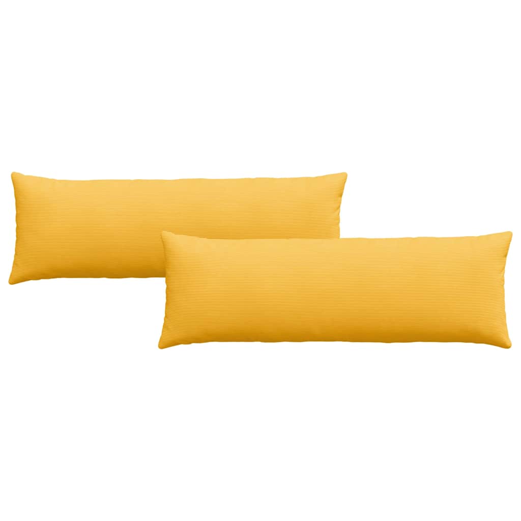 Sofakissen 2 pcs Helles Gelb 120 x 40 cm Cordstoff