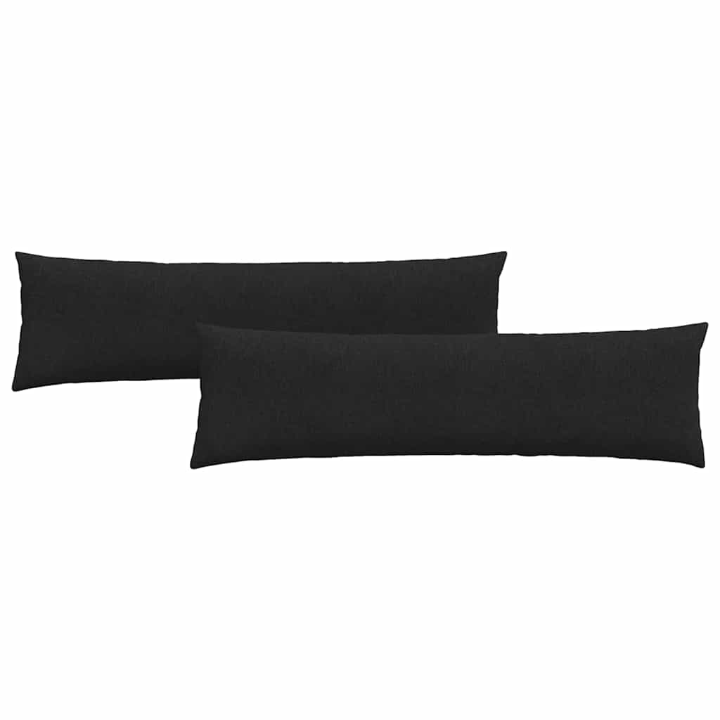 Sofakissen 2 stk. Stoff Schwarz 145 x 40 cm