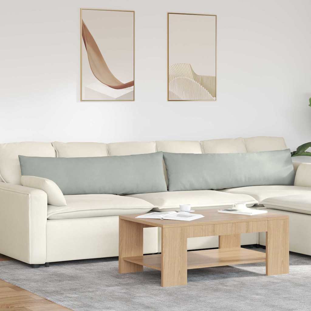Sofakissen 2 pcs Hellgrau 145 x 40 cm Cordstoff