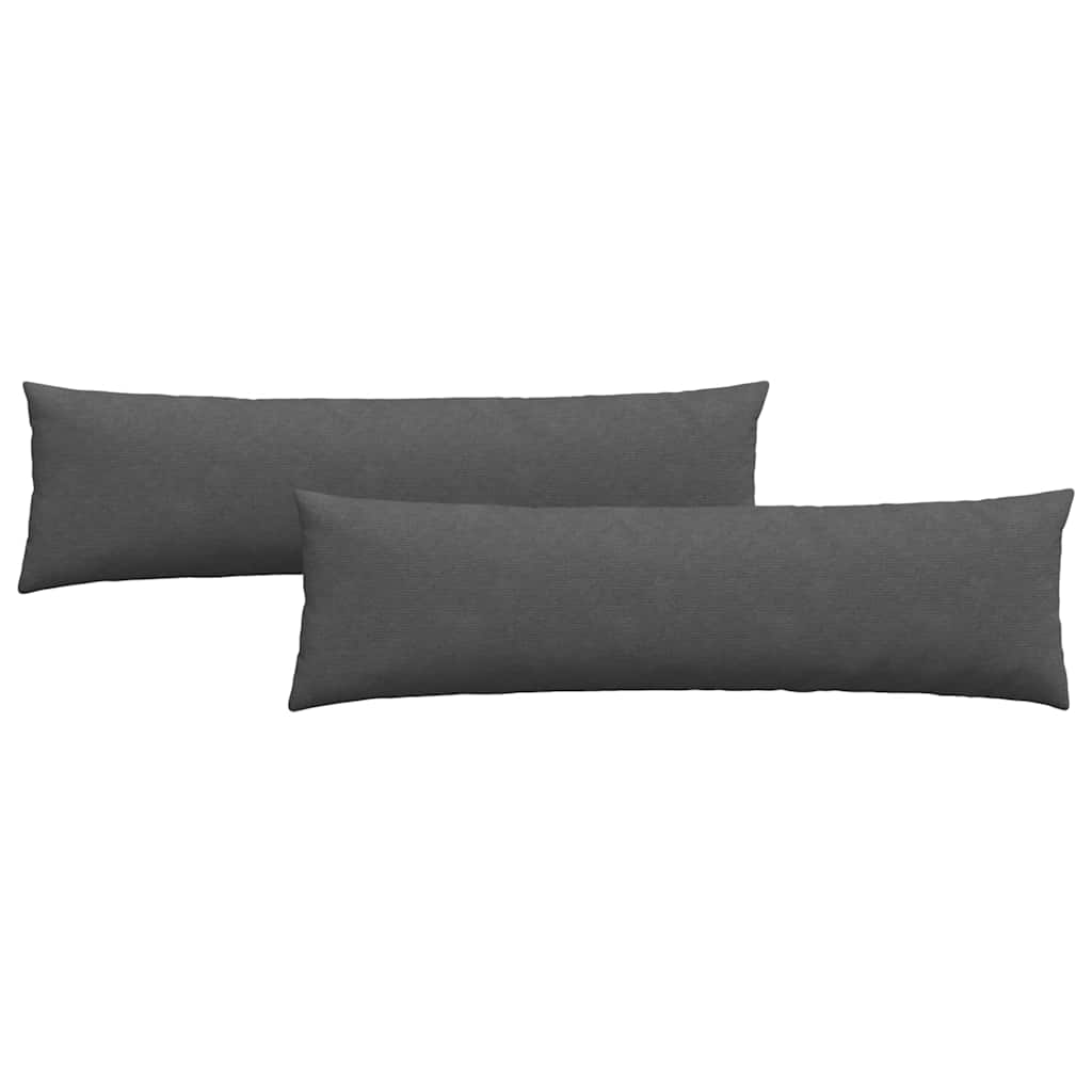 Sofakissen 2 pcs Dunkelgrau 145 x 40 cm Cordstoff