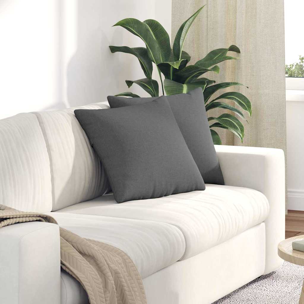 Sofakissen 2 stk. Stoff Dunkelgrau 45 x 45 cm