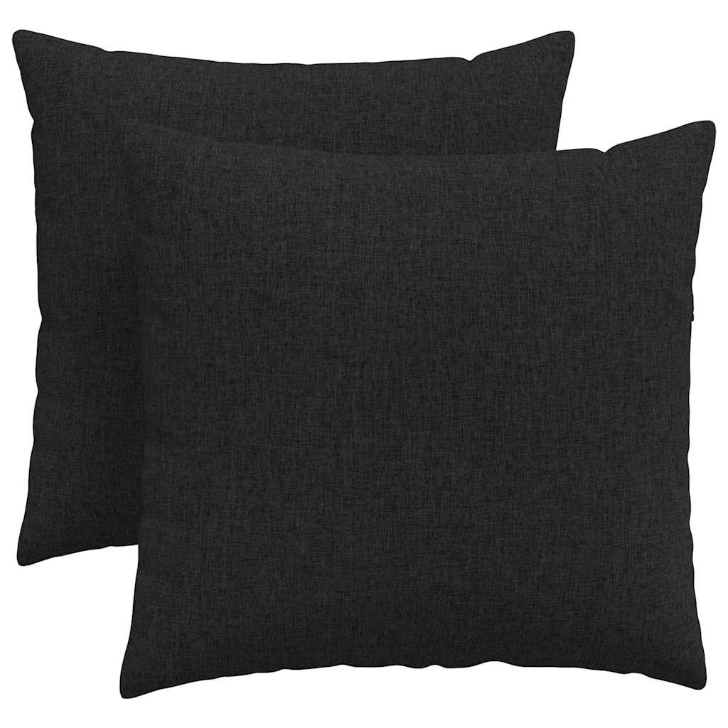 Sofakissen 2 stk. Stoff Schwarz 45 x 45 cm