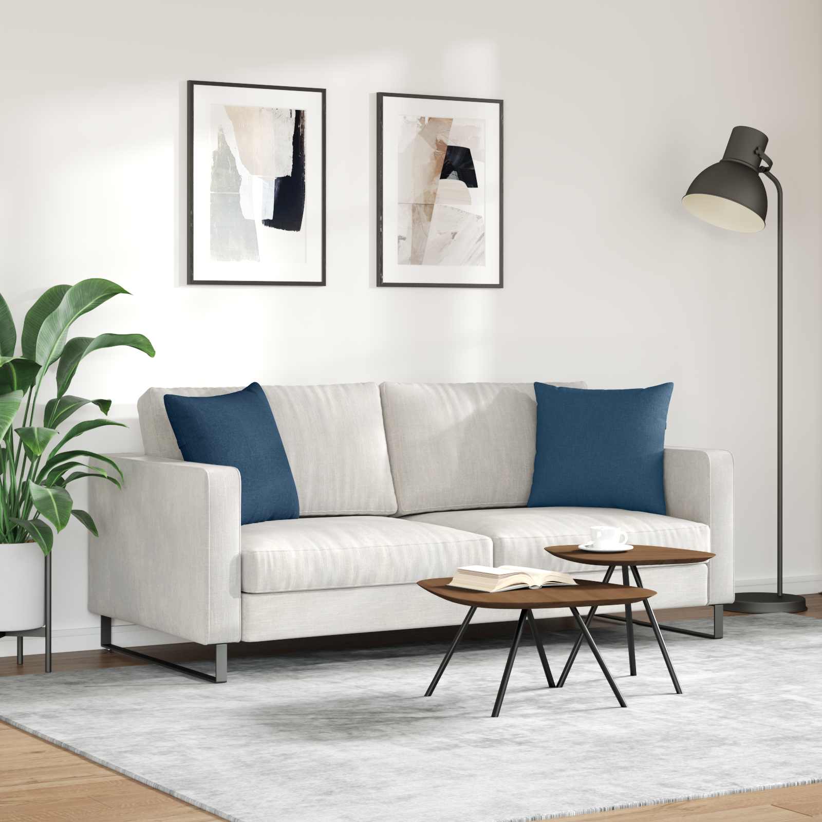Sofakissen 2 stk. Stoff Blau 45 x 45 cm