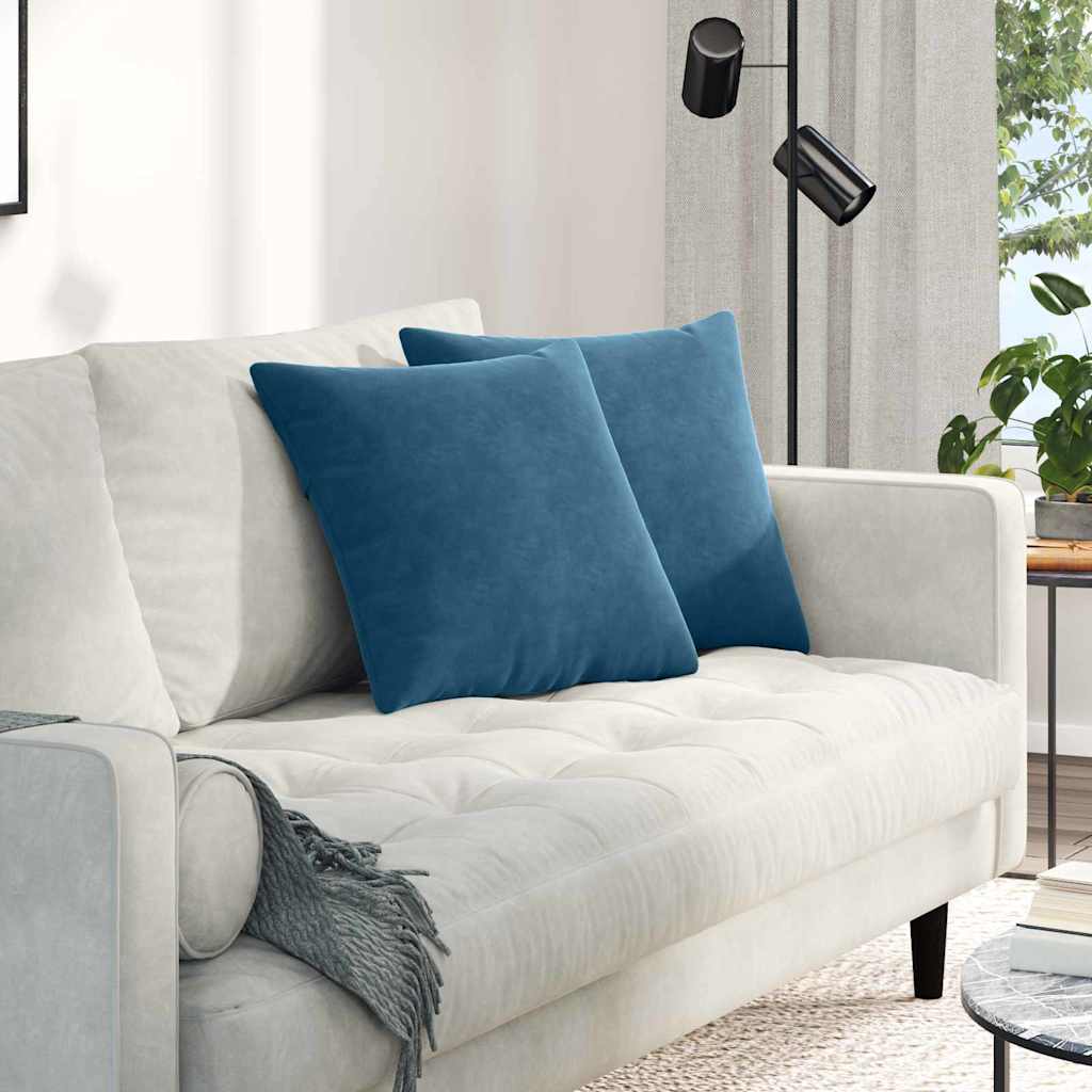 Sofakissen 2 pcs Blau 45 x 45 cm Cordstoff