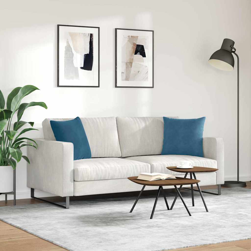 Sofakissen 2 pcs Blau 45 x 45 cm Cordstoff