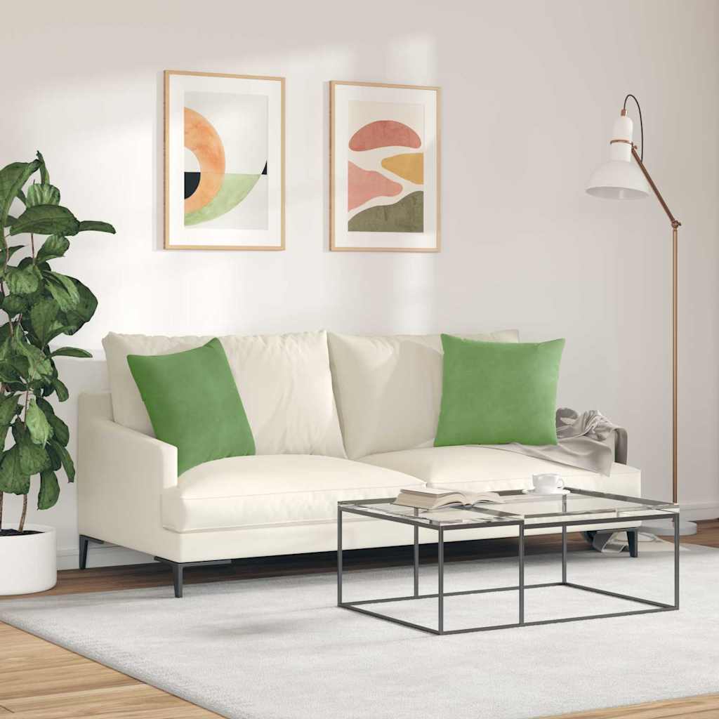 Sofakissen 2 pcs Hellgrün 45 x 45 cm Cordstoff
