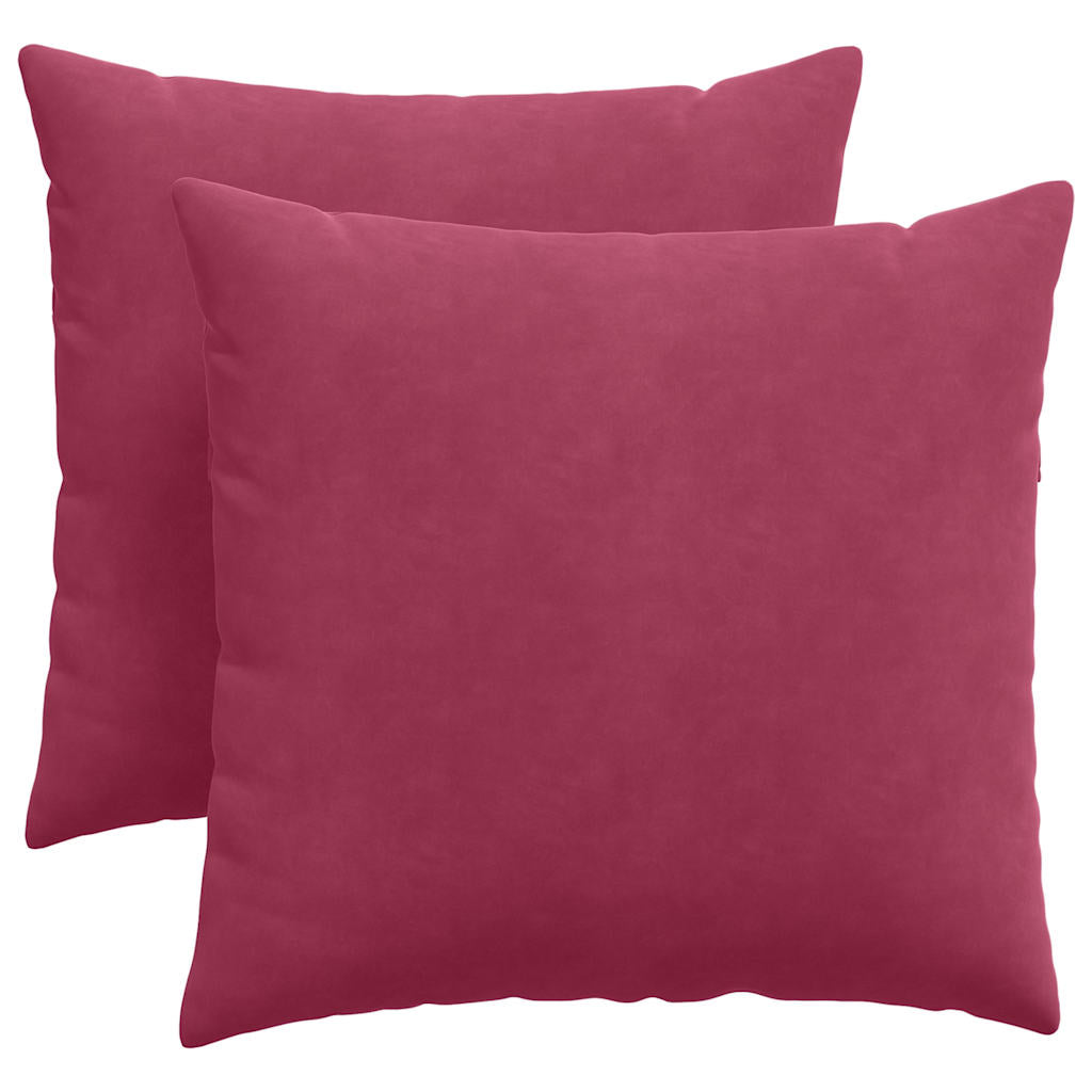 Sofakissen 2 pcs Weinrot 45 x 45 cm Cordstoff