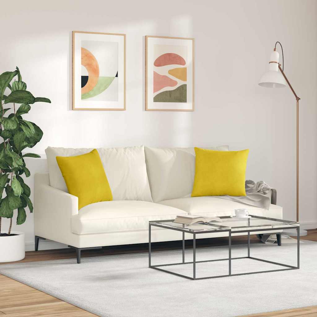 Sofakissen 2 pcs Gelb 45 x 45 cm Cordstoff