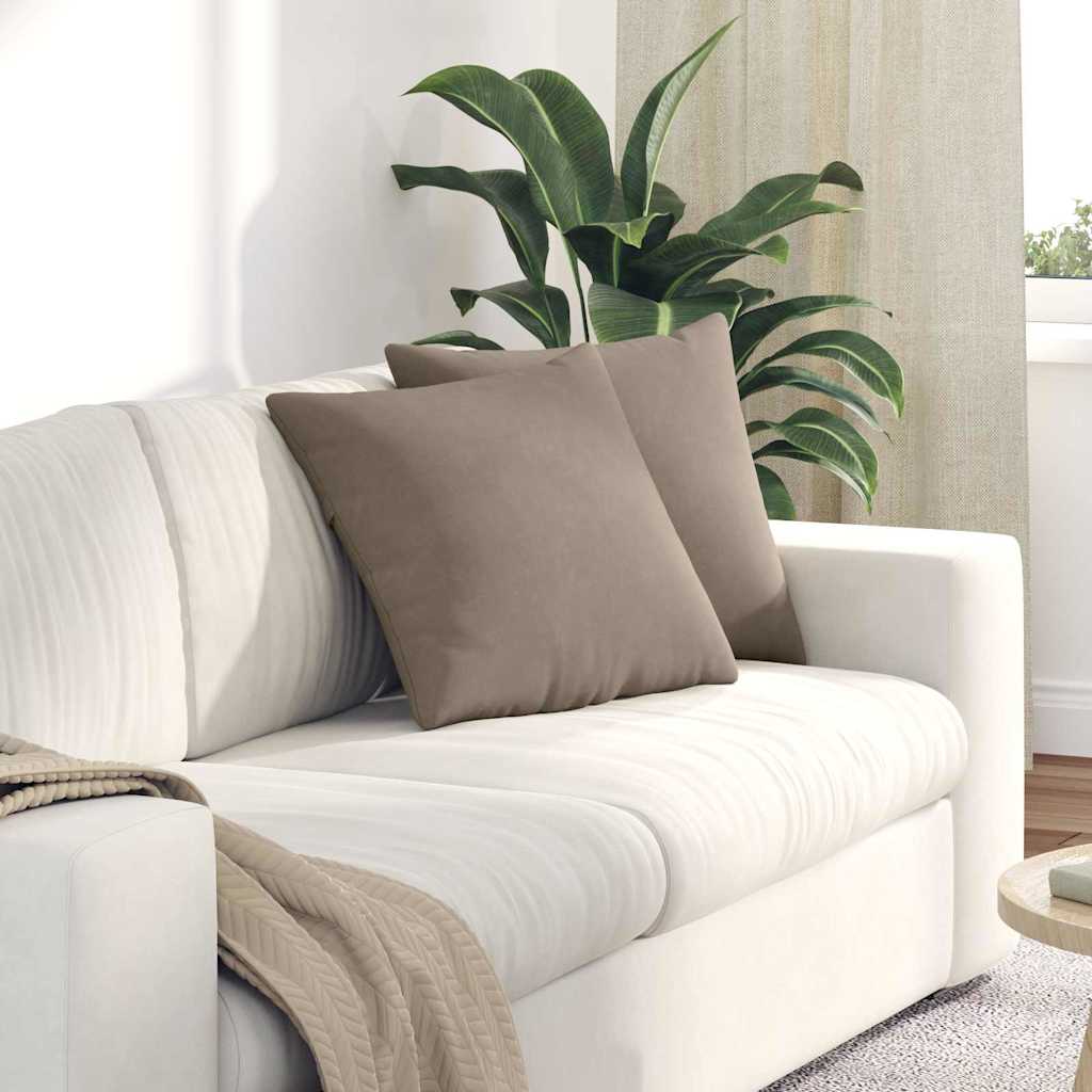 Sofakissen 2 Stk. Stoff Taupe 45 x 45 cm