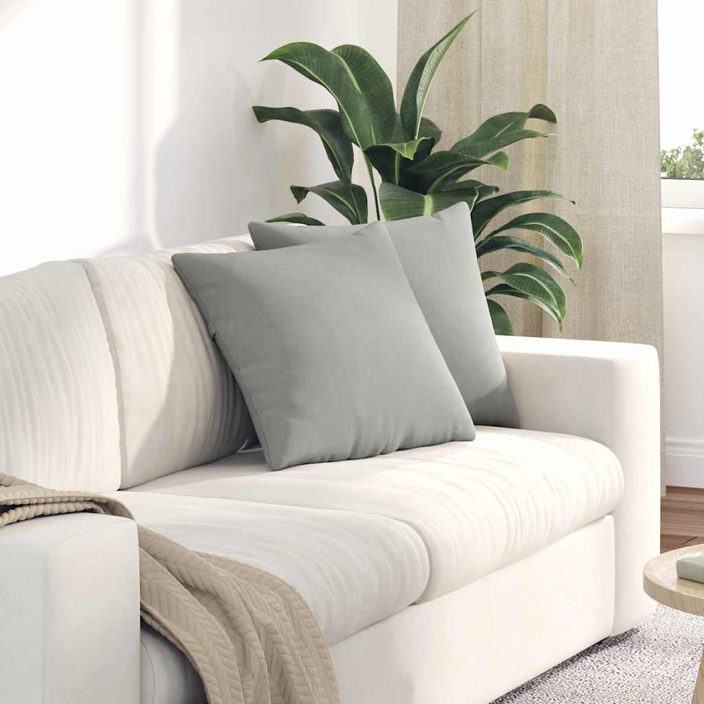 Sofakissen 2 Stk. Stoff Hellgrau 45 x 45 cm