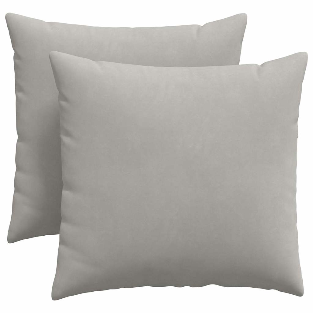 Sofakissen 2 Stk. Stoff Hellgrau 45 x 45 cm