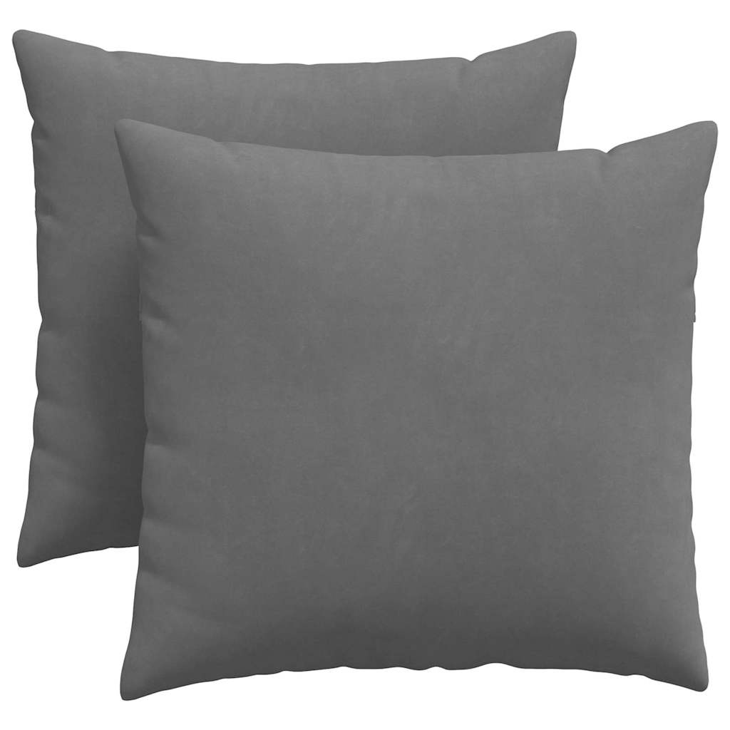 Sofakissen 2 Stk. Stoff Dunkelgrau 45 x 45 cm