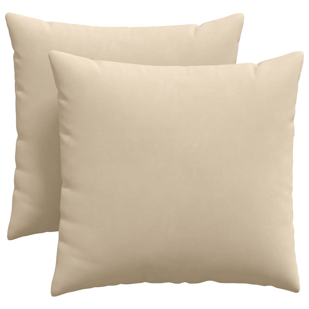 Sofakissen 2 Stk. Stoff Creme 45 x 45 cm