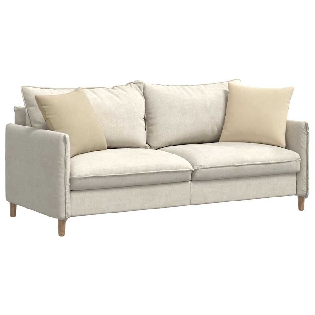 Sofakissen 2 Stk. Stoff Creme 45 x 45 cm