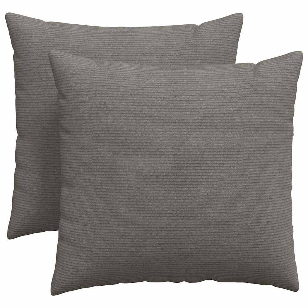 Sofakissen 2 pcs Hellgrau 45 x 45 cm Cordstoff