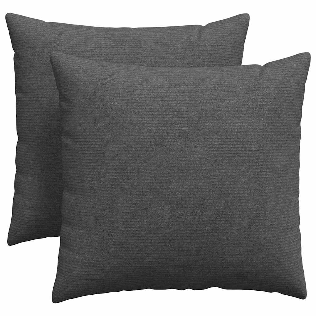 Sofakissen 2 pcs Dunkelgrau 45 x 45 cm Cordstoff