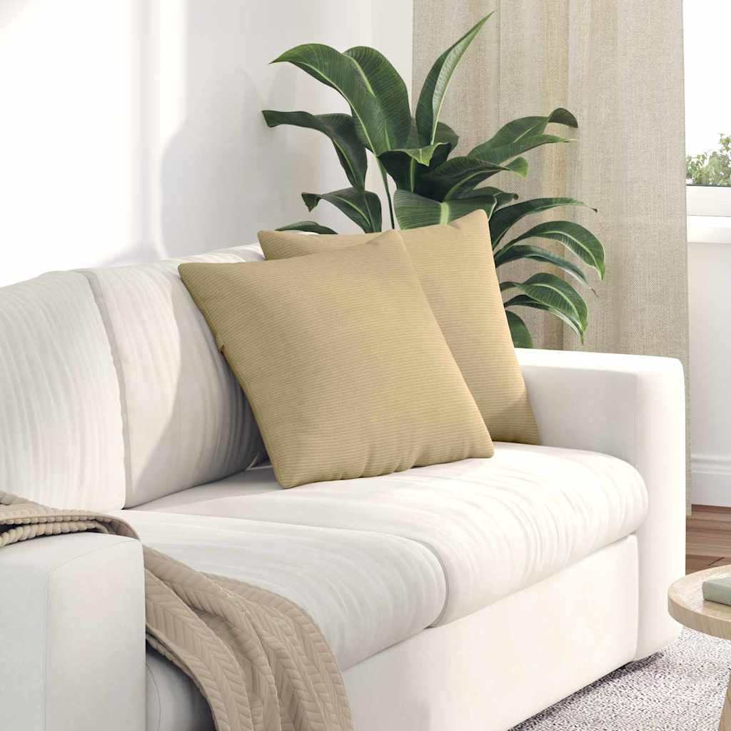 Sofakissen 2 pcs Grau-Grün 45 x 45 cm Cordstoff