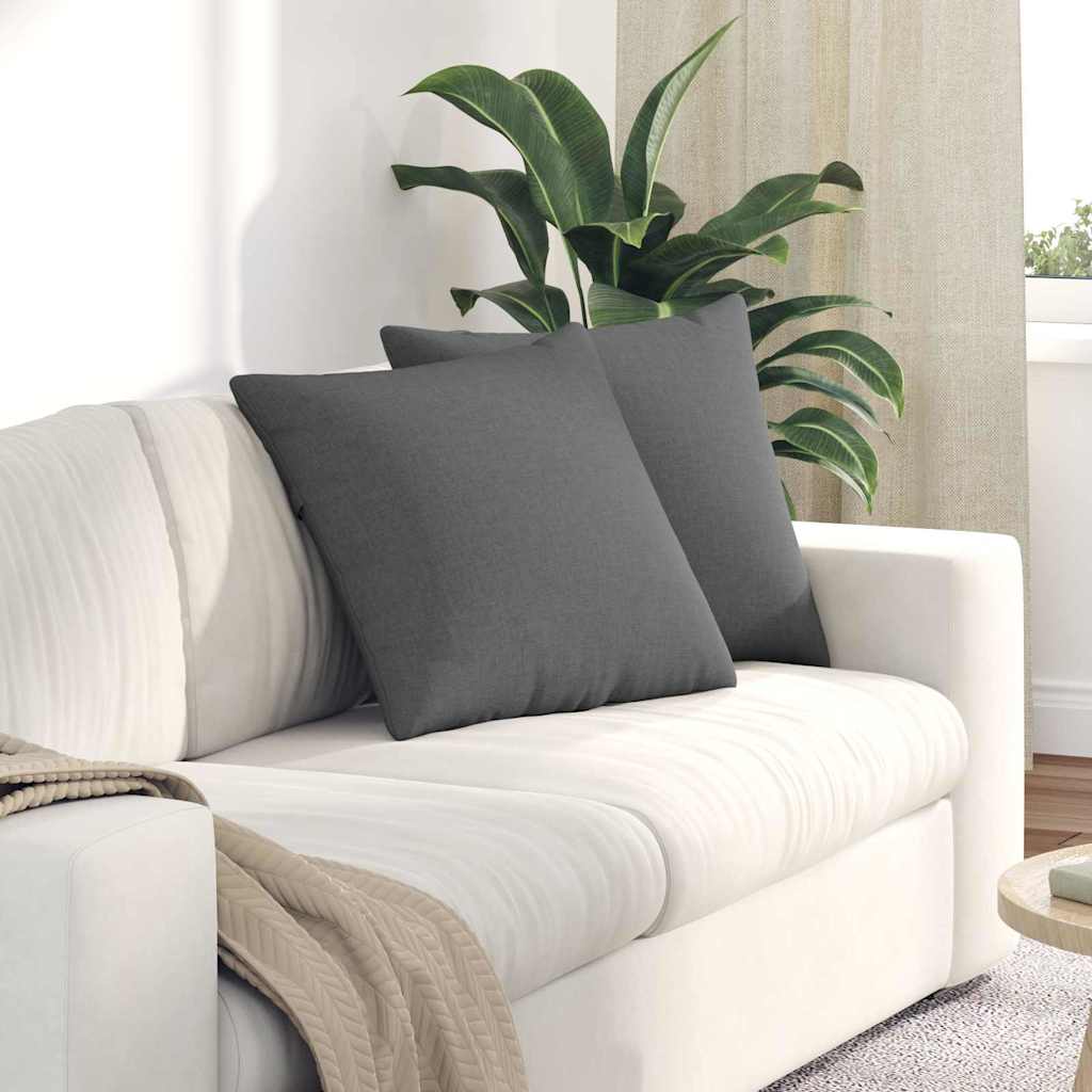 Sofakissen 2 stk. Stoff Dunkelgrau 50 x 50 cm