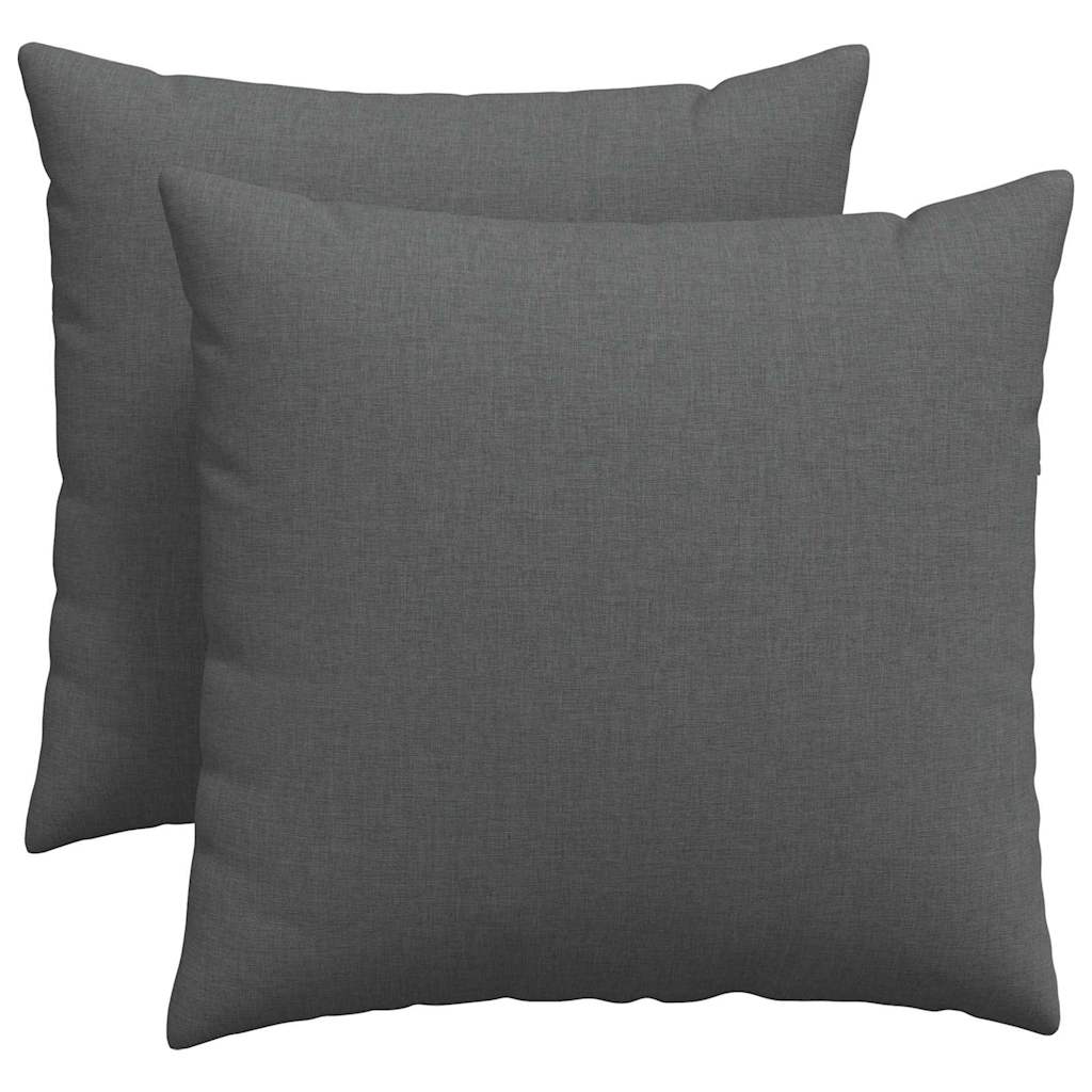Sofakissen 2 stk. Stoff Dunkelgrau 50 x 50 cm