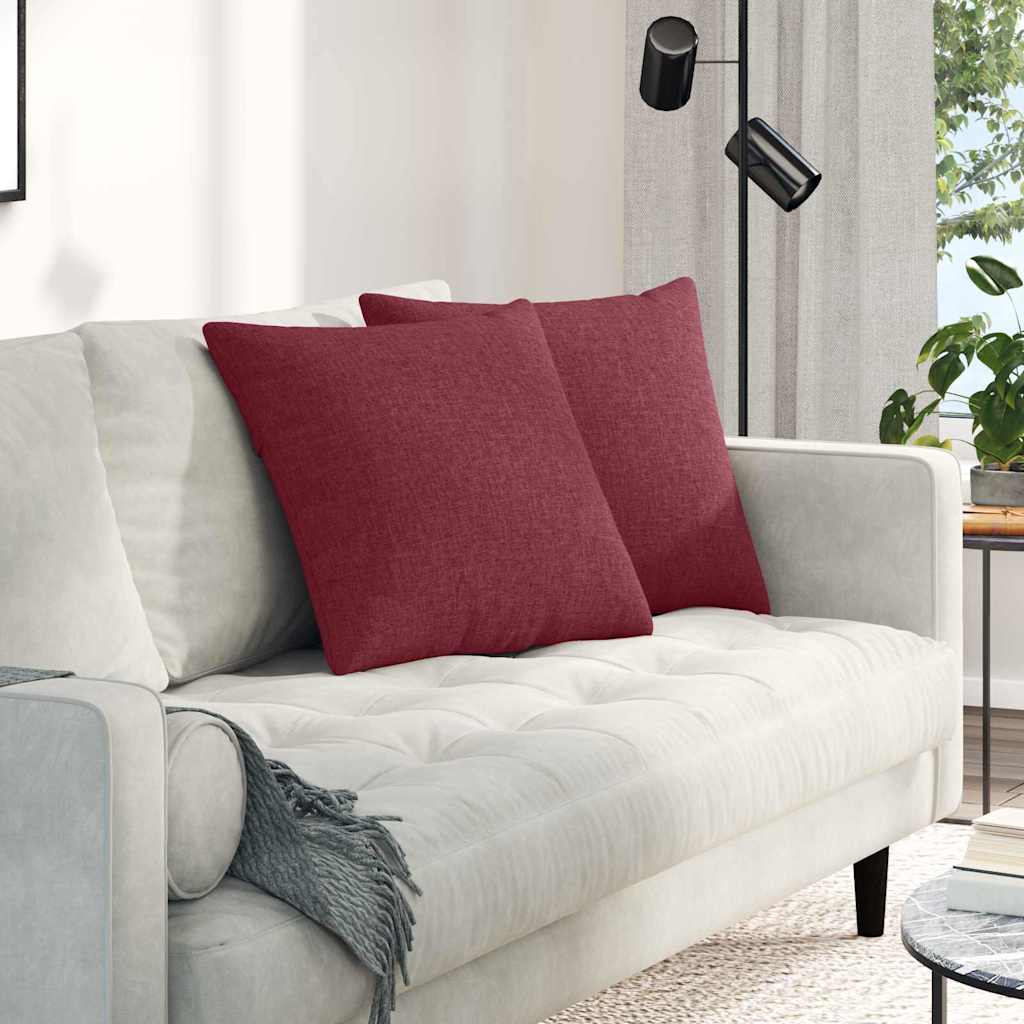 Sofakissen 2 stk. Stoff Weinrot 50 x 50 cm