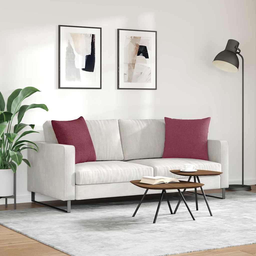 Sofakissen 2 stk. Stoff Weinrot 50 x 50 cm