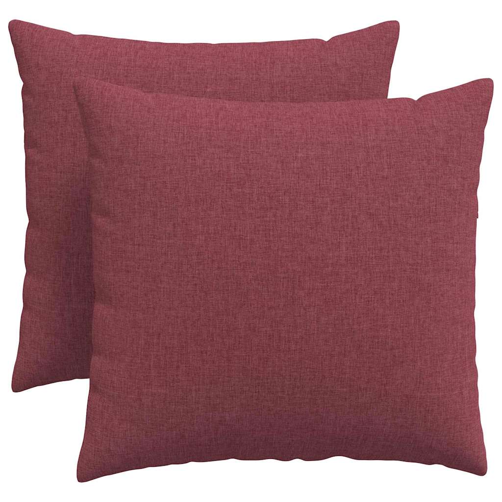 Sofakissen 2 stk. Stoff Weinrot 50 x 50 cm