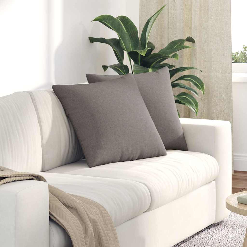 Sofakissen 2 stk. Stoff Taupe 50 x 50 cm
