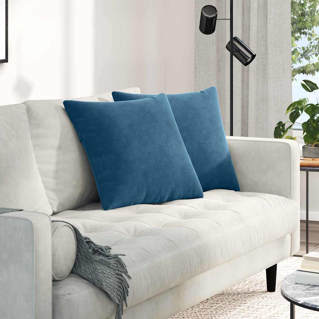 Sofakissen 2 pcs Blau 50 x 50 cm Cordstoff