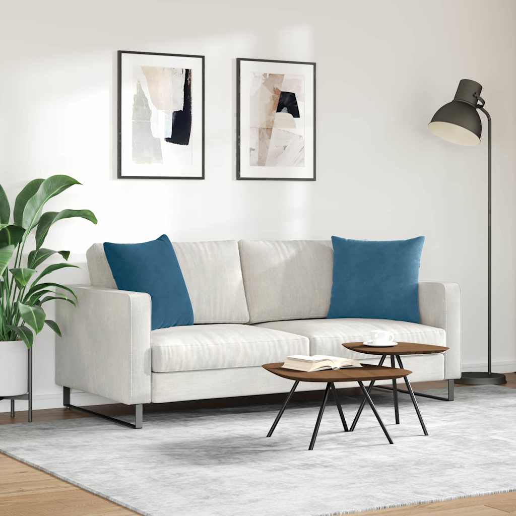 Sofakissen 2 pcs Blau 50 x 50 cm Cordstoff
