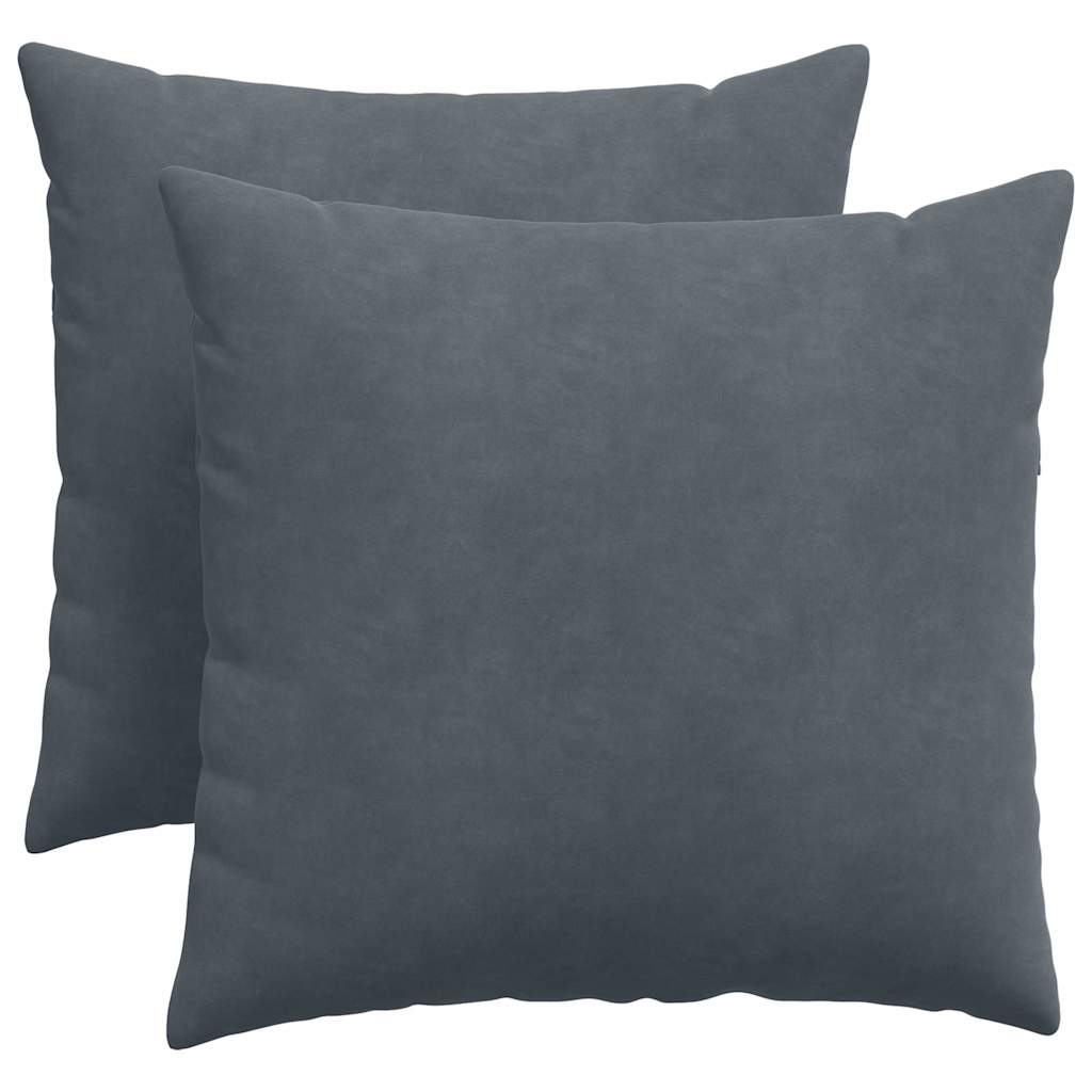 Sofakissen 2 pcs Dunkelgrau 50 x 50 cm Cordstoff