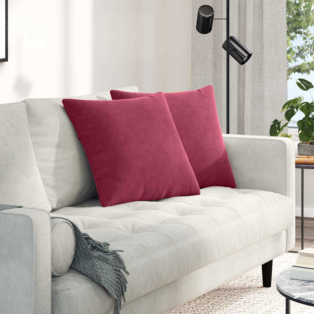 Sofakissen 2 pcs Weinrot 50 x 50 cm Cordstoff