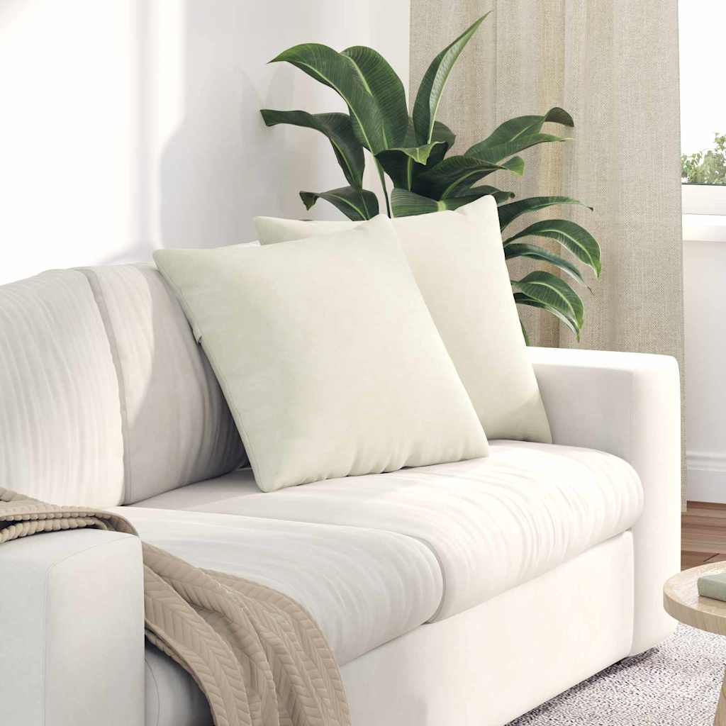 Sofakissen 2 pcs Creme 50 x 50 cm Cordstoff